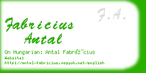 fabricius antal business card